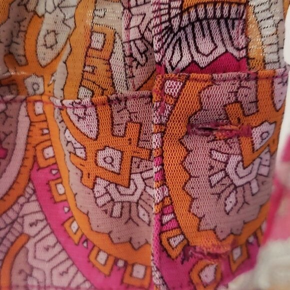 INTERNATIONAL Concepts Blouse Top Tropical Chiffon Diamon Buttons Size S - Picture 4 of 12